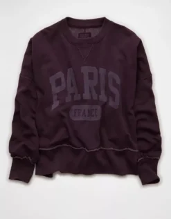 AE Big Hug Graphic Sweatshirt Jet Indigo -American Eagle Fashion 1457 2914 502 f