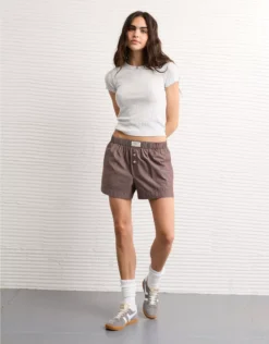 AE Striped Boxer Sleep Short Brown
