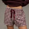 AE Flannel Boxer Sleep Shorts Antique Rose
