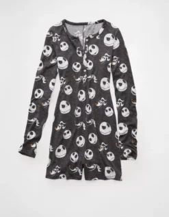 AE Nightmare Before Christmas Plush PJ Romper Black -American Eagle Fashion 1472 1241 001 f