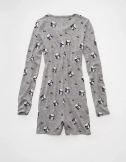 AE Vampire Snoopy Plush PJ Romper Grey -American Eagle Fashion 1472 1241 050 b