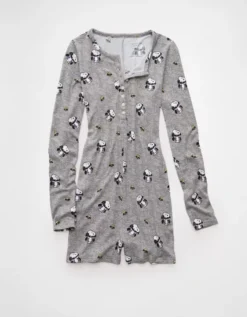 AE Vampire Snoopy Plush PJ Romper Grey -American Eagle Fashion 1472 1241 050 f