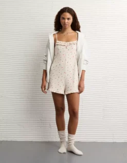 AE Luxe Plush Romper Cream -American Eagle Fashion 1472 1317 106 os