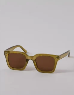 AEO Square Thick Frame Sunglasses Green