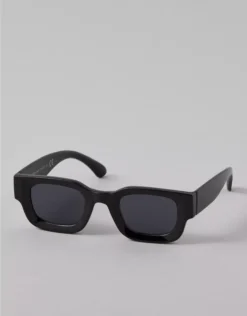 AEO Rectangular Thick Frame Sunglasses Black