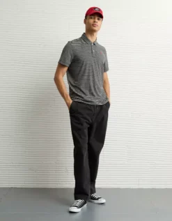 AE 24/7 Georgia Bulldogs Graphic Club Polo Shirt Black -American Eagle Fashion 1511 4724 001 os