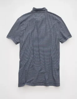 AE 24/7 Michigan Wolverines Graphic Club Polo Shirt Ice Blue -American Eagle Fashion 1511 4724 404 b