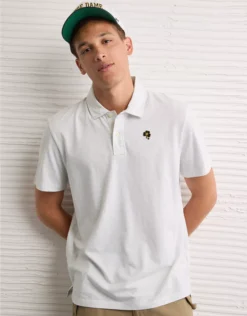 AE 24/7 Notre Dame Fighting Irish Graphic Club Polo Shirt Oatmeal Heather