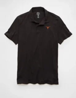 AE 24/7 Texas Longhorns Graphic Club Polo Shirt Heather Gray -American Eagle Fashion 1511 4737 006 f