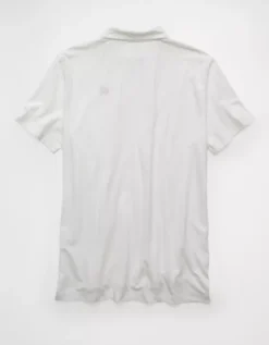 AE 24/7 Wisconsin Badgers Graphic Club Polo Shirt White -American Eagle Fashion 1511 4737 100 b