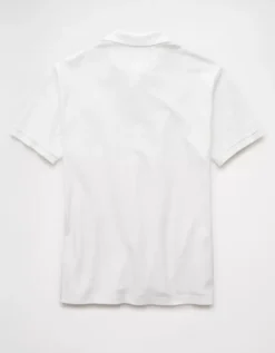 AE Lived-In Stretch Pique Polo Shirt White -American Eagle Fashion 1511 4816 100 b