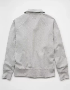 AE 24/7 Long-Sleeve Rugby Polo Sweatshirt Grey -American Eagle Fashion 1516 2635 050 b
