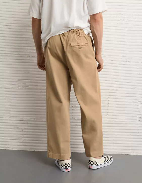 AE Flex Loose Cropped Trouser Pant Khaki 3 AE Flex Loose Cropped Trouser Pant Khaki - Image 3