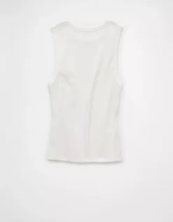 AE Boyfriend Muscle Tank Top White -American Eagle Fashion 1531 6216 100 b