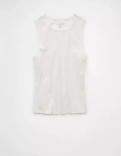 AE Boyfriend Muscle Tank Top White -American Eagle Fashion 1531 6216 100 f