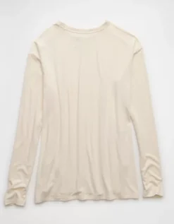 AE Soft & Sexy Long Sleeve T-Shirt Cream -American Eagle Fashion 1532 1207 106 b