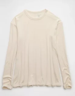 AE Soft & Sexy Long Sleeve T-Shirt Cream -American Eagle Fashion 1532 1207 106 f