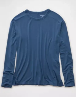 AE Soft & Sexy Long Sleeve T-Shirt Navy -American Eagle Fashion 1532 1207 410 f