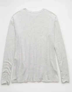 AE Soft & Sexy Long Sleeve T-Shirt Light Heather Gray -American Eagle Fashion 1532 1208 092 b
