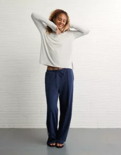 AE Soft & Sexy Long Sleeve T-Shirt Light Heather Gray -American Eagle Fashion 1532 1208 092 d2