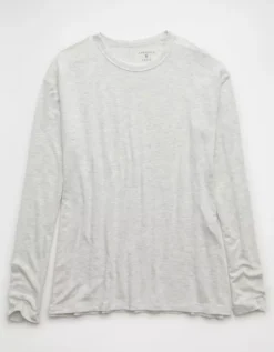 AE Soft & Sexy Long Sleeve T-Shirt Light Heather Gray -American Eagle Fashion 1532 1208 092 f