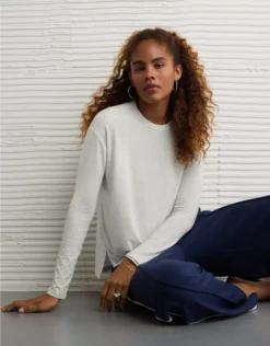 AE Soft & Sexy Long Sleeve T-Shirt Light Heather Gray