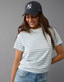 AE Classic T-Shirt Light Blue -American Eagle Fashion 1537 1070 401 os