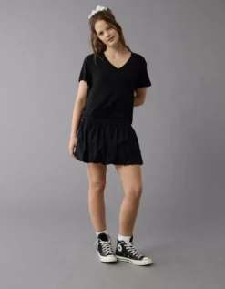 AE Soft & Sexy V-Neck T-Shirt Black -American Eagle Fashion 1537 1136 001 os