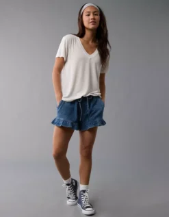 AE Soft & Sexy V-Neck T-Shirt Cream -American Eagle Fashion 1537 1136 106 os