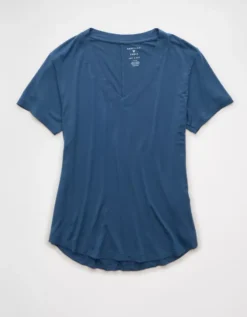 AE Soft & Sexy V-Neck T-Shirt Navy -American Eagle Fashion 1537 1205 410 f