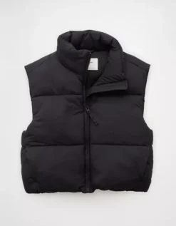 AE Puffer Vest Black -American Eagle Fashion 1539 3727 001 f