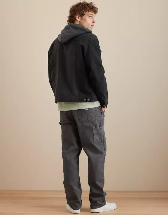 AE Hooded Canvas Trucker Jacket 2 AE Hooded Canvas Trucker Jacket - Image 2