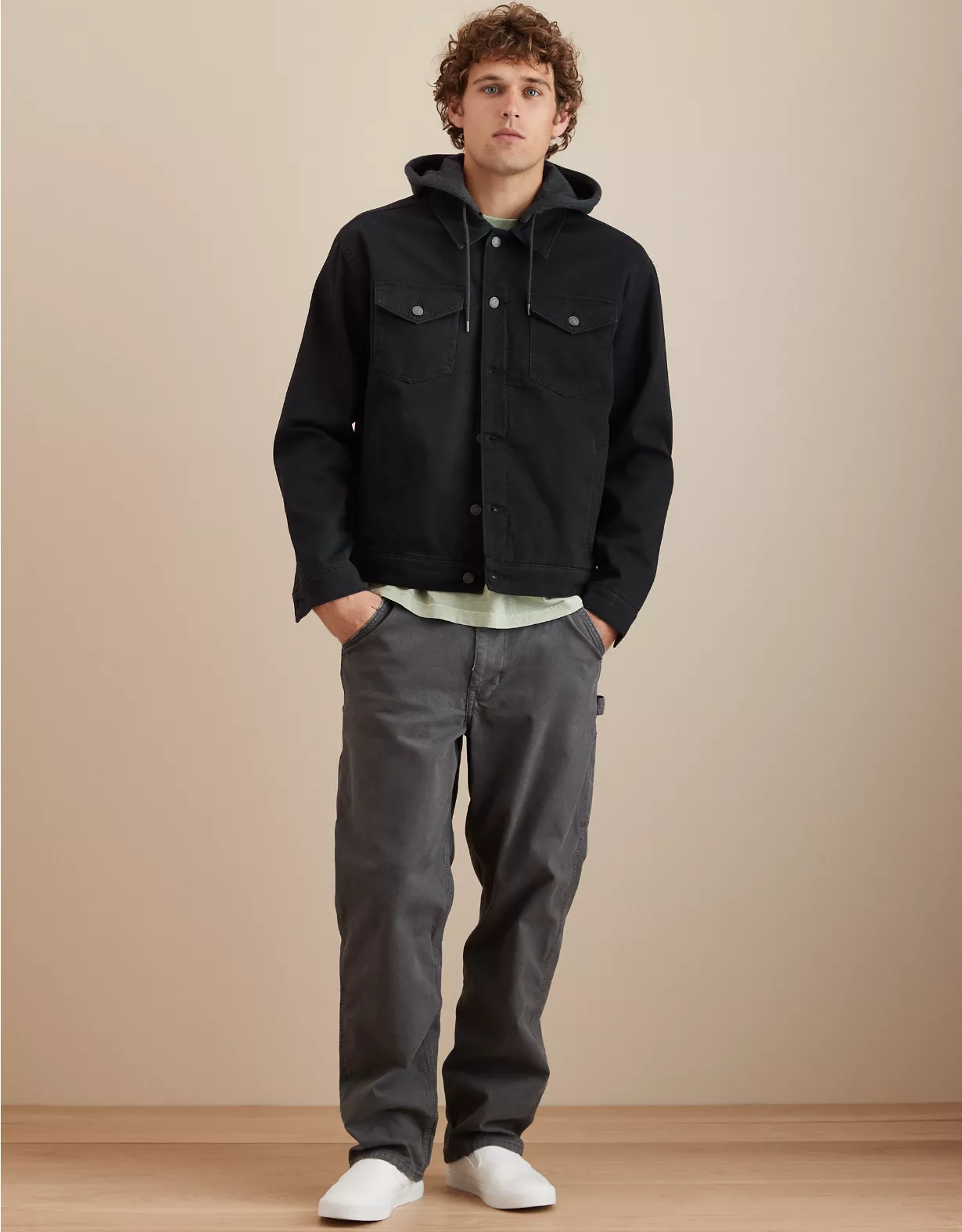 AE Hooded Canvas Trucker Jacket 1 AE Hooded Canvas Trucker Jacket