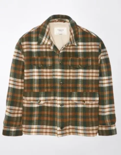 AE Plaid Button-Up Jacket -American Eagle Fashion 2101 1555 309 f