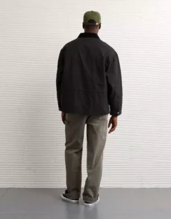 AE Waxed Canvas Jacket Black -American Eagle Fashion 2101 1736 001 ob