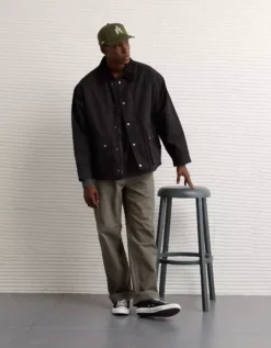 AE Waxed Canvas Jacket Black -American Eagle Fashion 2101 1736 001 os