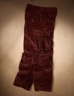AE X Tru Kolors Relaxed Corduroy Cargo Pant Burgundy -American Eagle Fashion 2121 5277 613 b