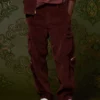 AE X Tru Kolors Relaxed Corduroy Cargo Pant Burgundy