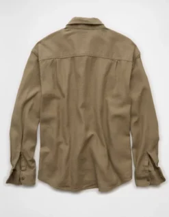 AE Textured Flannel Shirt Camo Green -American Eagle Fashion 2151 2895 329 b