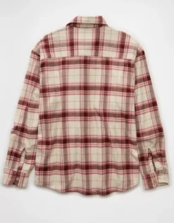 AE Relaxed Fit Everyday Flannel Shirt Mauve -American Eagle Fashion 2151 3003 182 b