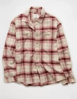AE Relaxed Fit Everyday Flannel Shirt Mauve -American Eagle Fashion 2151 3003 182 f