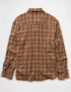 AE Relaxed Fit Everyday Flannel Shirt Brown -American Eagle Fashion 2151 3003 200 b