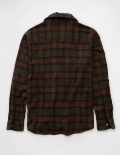 AE Relaxed Fit Everyday Flannel Shirt Green -American Eagle Fashion 2151 3003 300 b