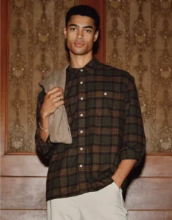 AE Relaxed Fit Everyday Flannel Shirt Green