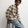 AE Relaxed Everyday Flannel Shirt Olive Daze