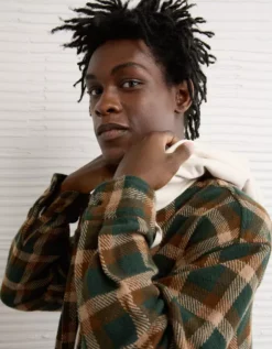 AE Hooded Flannel Shirt Green -American Eagle Fashion 2153 2982 300 d2