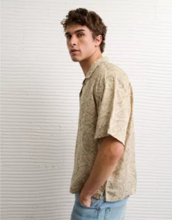 AE Poolside Button-Up Shirt Khaki