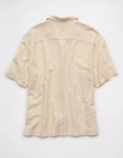 AE Poolside Button-Up Shirt White -American Eagle Fashion 2154 2915 100 b