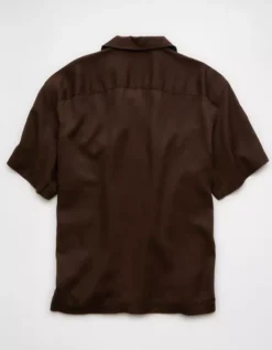 AE Poolside Button-Up Shirt Brown -American Eagle Fashion 2154 2916 200 b