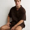 AE Poolside Button-Up Shirt Brown
